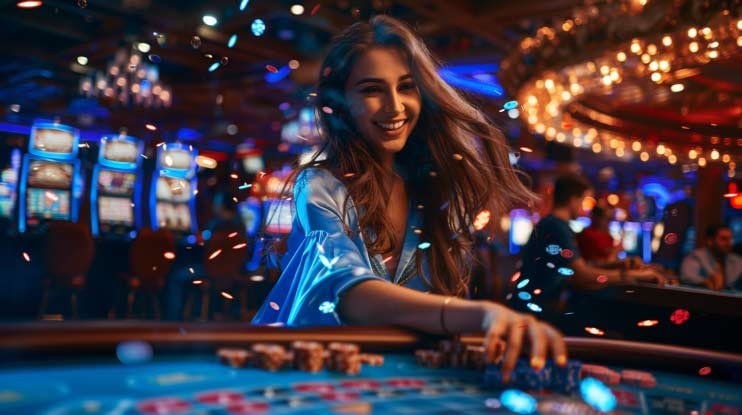 Modern smartphone displaying casino browser interface with security features and game selection